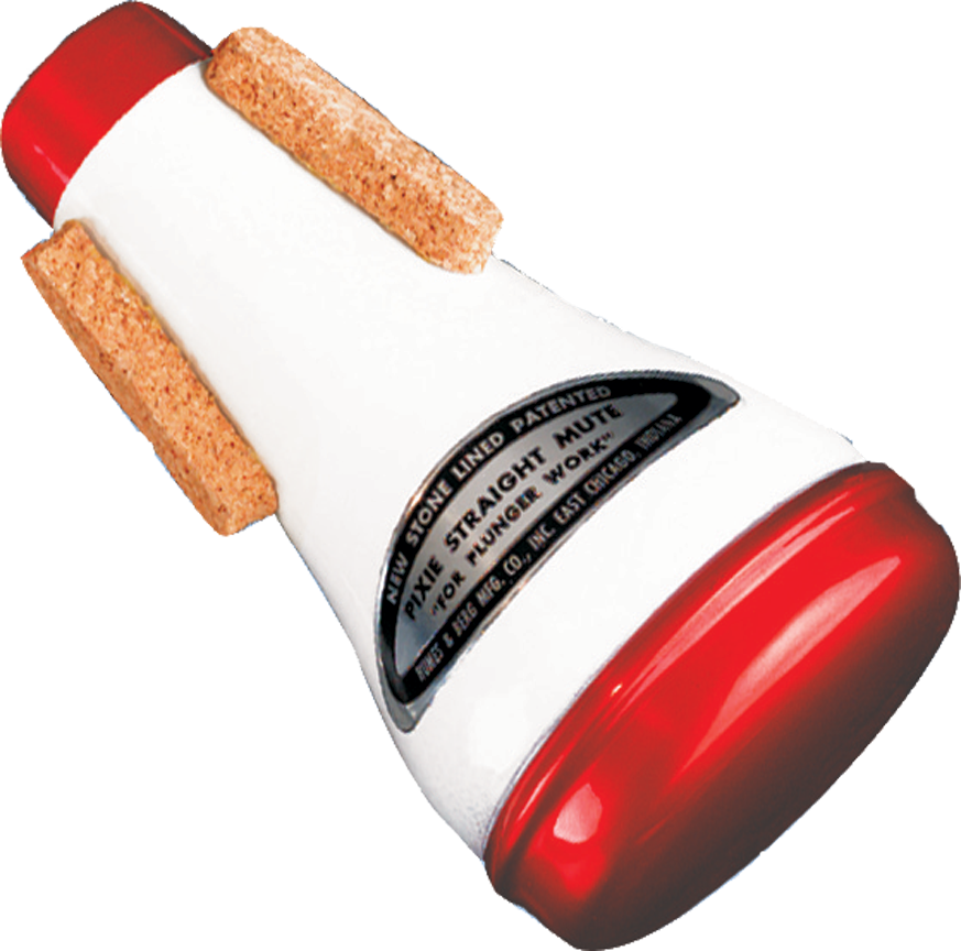 Stonelined Pixie Aluminum Red/White Trumpet Mute