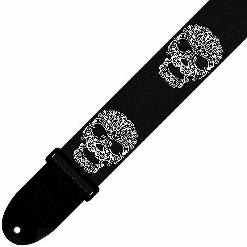 Perri's The Black and White Collection 2" Guitar Strap - Skull