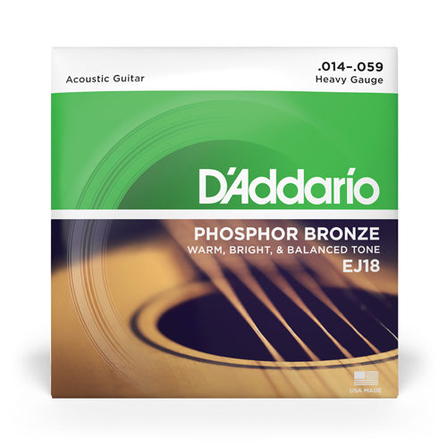 D'Addario Heavy Gauge Phosphor Bronze Acoustic Guitar Strings