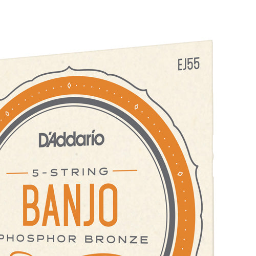 D'Addario 5-String Banjo Phosphor Bronze Strings - Medium - EJ55