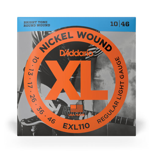D'Addario XL Nickel Wound 10-46 Electric Guitar Strings - Regular Light Gauge - EXL110