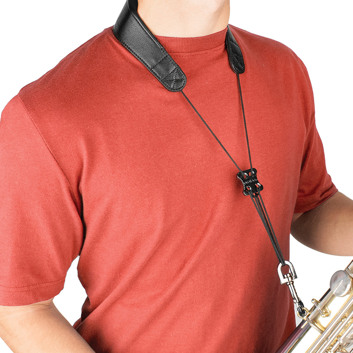 22" Saxophone Leather Neck Strap with Metal Snap