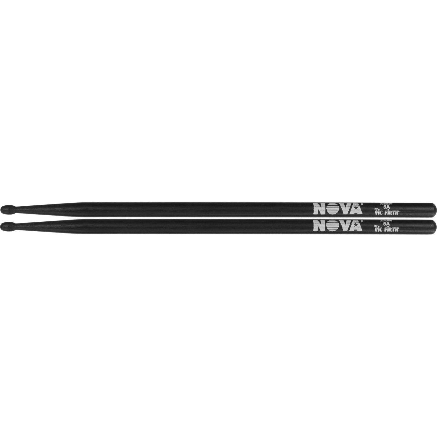 Vic Firth Nova Hickory Black 5A Drumsticks - Wooden Tip - N5AB
