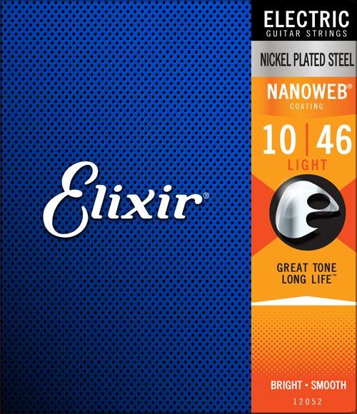 Elixir Nickel Plated Steel 10-46 Light 12-String Electric Guitar Strings with Nanoweb Coating - 12450